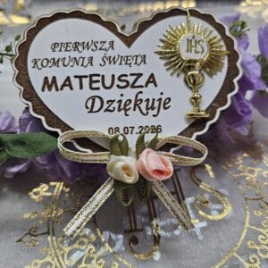 Podziękowanie dla gości komunijnych w formie magnesu – Pierwsza Komunia Święta