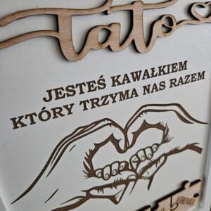 Personalizowana Ramka „Tato” z Puzzlami – Prezent na Dzień Taty z Imionami